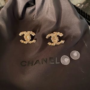 Chanel CC stone earrings